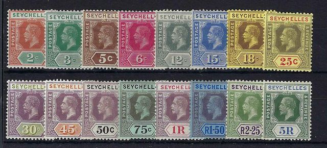 Image of Seychelles SG 82/97 LMM British Commonwealth Stamp